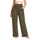 thumbnail image 1 of VISgogo Pantalones casuales de pierna ancha para mujer, pantalones sueltos de longitud completa de cintura media de color sólido con bolsillo para damas, S / M / L / XL / XXL VISgogo moda, 1 of 4