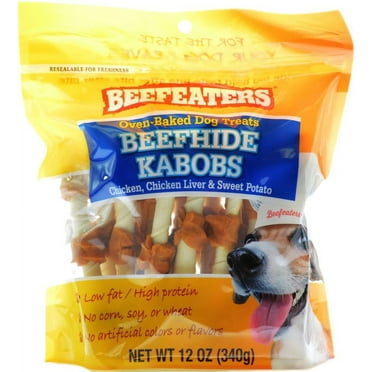 Beefeaters Oven Baked Beefhide Kabobs Dog Treat [Dog, Treats Packaged] 12 oz