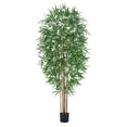 thumbnail image 2 of Artificial Bamboo Tree, Fake Bamboo Plant 7FT Tall with 6 Natural Real Bamboo Trunks, Artificial Tree Indoor Decor Faux Silk Tree for Home Office Living Room Modern Decor, 2 of 11