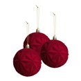 thumbnail image 2 of 3 Piezas De Adornos Navideños De Bolas Flocadas, Adornos Navideños Para El Hogar, Copo De Nieve Rojo, 2 of 8