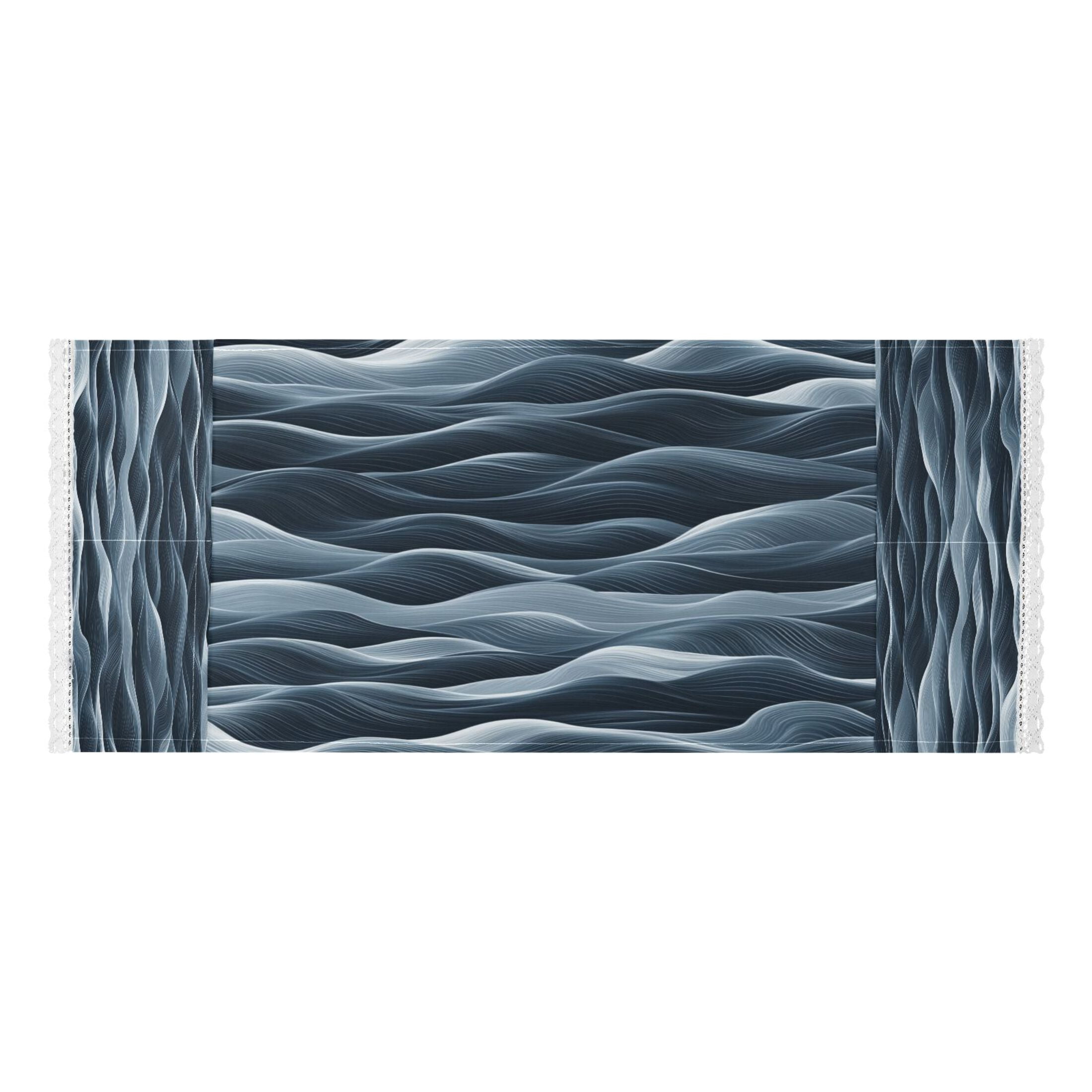 Dustproof Washing Machine Cloth Washer and Dryer Top Covers, Fridge Dust Cover, With Storage BagsNavy Blue Waves
