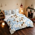 thumbnail image 2 of Manfei Reindeer Queen Bedding 7 Pieces Christmas Bedding Comforter Set Queen, Navy Silver, Xmas Reversible, 2 of 6
