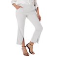 thumbnail image 2 of PENGXIANG Women Casual Baggy Fit Pants  High Waisted Solid Color Flare Leg Split Trousers with Pockets, 2 of 6