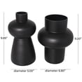 thumbnail image 3 of DecMode 9", 10"H Black Glass Vase with Various Shapes and Wide Rounded Centers, Set of 2, 3 of 13