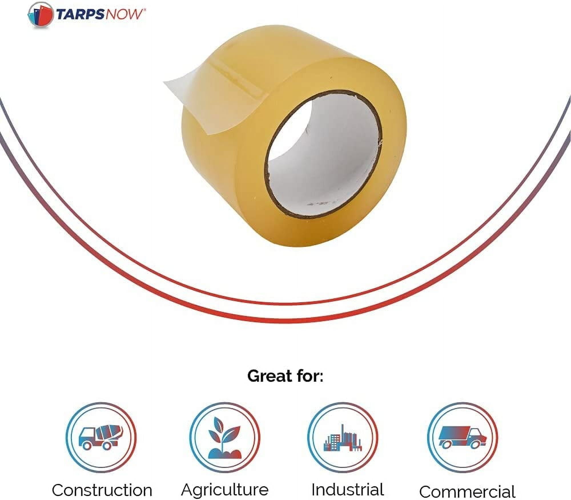 Tarps Now Floor Cover Tape, Gym Floor Seaming Vinyl Marking Tape - Clear (16 Rolls/Case)
