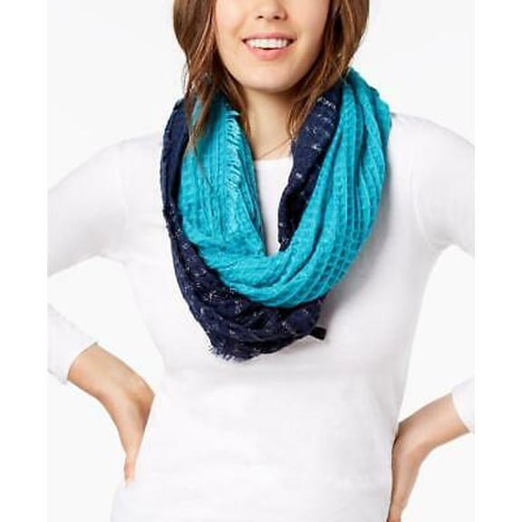 I-N-C Womens Ombre Waffle Loop Scarf, Blue, One Size