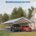 thumbnail image 5 of Riedhoff Metal Carport 20 x 40 x 12 ft, for Multiple Vehicles, Heavy Duty, Vertical Roof, Gray, 5 of 8