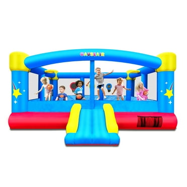 Causeair Big Inflatable Bounce House for Party Fun,15ft x 14.8ft,Double Basketball Hoop,Throw Ball GameJumping Bouncy House Castle Holds 6 Kids
