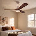 thumbnail image 4 of Ventilador de Techo con Luz LED - Motor DC Silencioso Reversible con Control Remoto - 3 Aspas de Diseño Aerodinámico con Acabado Madera - Lámpara Ventilador para Sala, Recámara o Terraza, 4 of 7