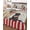 Light Beige Red, variant on Twin Quilt Bedding Set, Thin Red Lines Reversible Summer Quilt 3 Pieces, Independence Day Funny Dogs Fireworks Lightweight Bedspreads Coverlets with 2 Pillow Shams for All Seasons