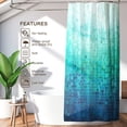 thumbnail image 2 of Ombre Blue Shower Curtain, Modern Geometric Shower Curtain for Bathroom with 12 Hooks Polyester Fabric Waterproof Shower Curtains Sets Machine Washable Decor Bath Curtain, 2 of 6