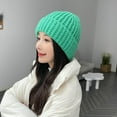 thumbnail image 5 of Knitted Beanies for Women Fisherman Beanie Roll Up Edge Bonnet Skull Cap Warm Bucket Hat Fall Winter Cap Ski Travel, 5 of 7