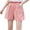 Pink, variant on HAJWOH Girls Athletic Linen Shorts Loose Hiking Cargo Pants Streetwear Casual Elastic Waist Bermuda Shorts