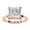 Rose Gold, variant on Halo Solitaire Engagement Ring for Women, 2.20 Carat (ctw) Princess and Round Cut Lab Grown Diamond Ring In 14K Rose Gold Over Sterling Silver F-G-H, SI Quality Gifts For Her Ring Size-4
