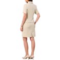 thumbnail image 3 of INSPIRE CHIC 2 Piece Suit Skirt Sets for Women Business Short Sleeve Blazer and Pencil Skirts Formal Office Casual Outfits M Apricot, 3 of 6