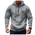 thumbnail image 1 of Sudadera con capucha para hombre, estilo casual, deportivo, de color liso, con cremallera y bolsillo, de manga larga, de poliéster., 1 of 3