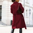 thumbnail image 6 of Viikei Women Coats Clearance Women Solid Color Casual Long Sleeve Lapel Long Jacket Coat with Belt, 6 of 9
