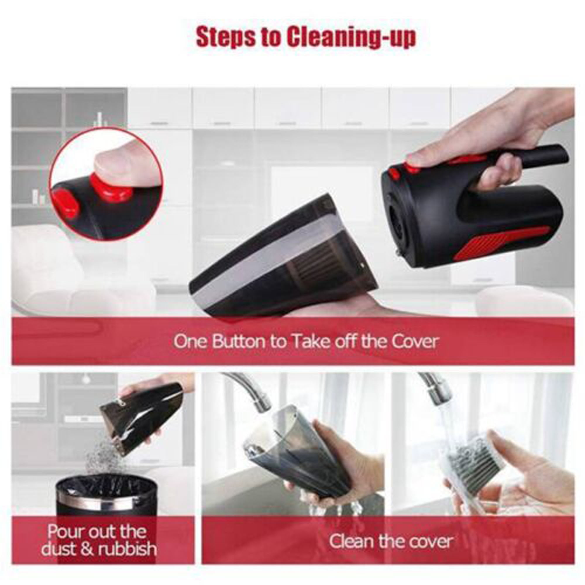 SAYFUT Car Vacuum Cleaner 12V With 120W For Auto Mini Portable Wet Dry Handheld Duster