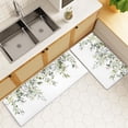 thumbnail image 3 of Anti Fatigue Kitchen Mats for Floor Set of 2 Green White Eucalyptus Plant Non Slip Cushioned Kitchen Rugs Waterproof Memory Foam Kitchen Floor Mat Comfort Standing Mat for Office Desk Laundry Bar, 3 of 7