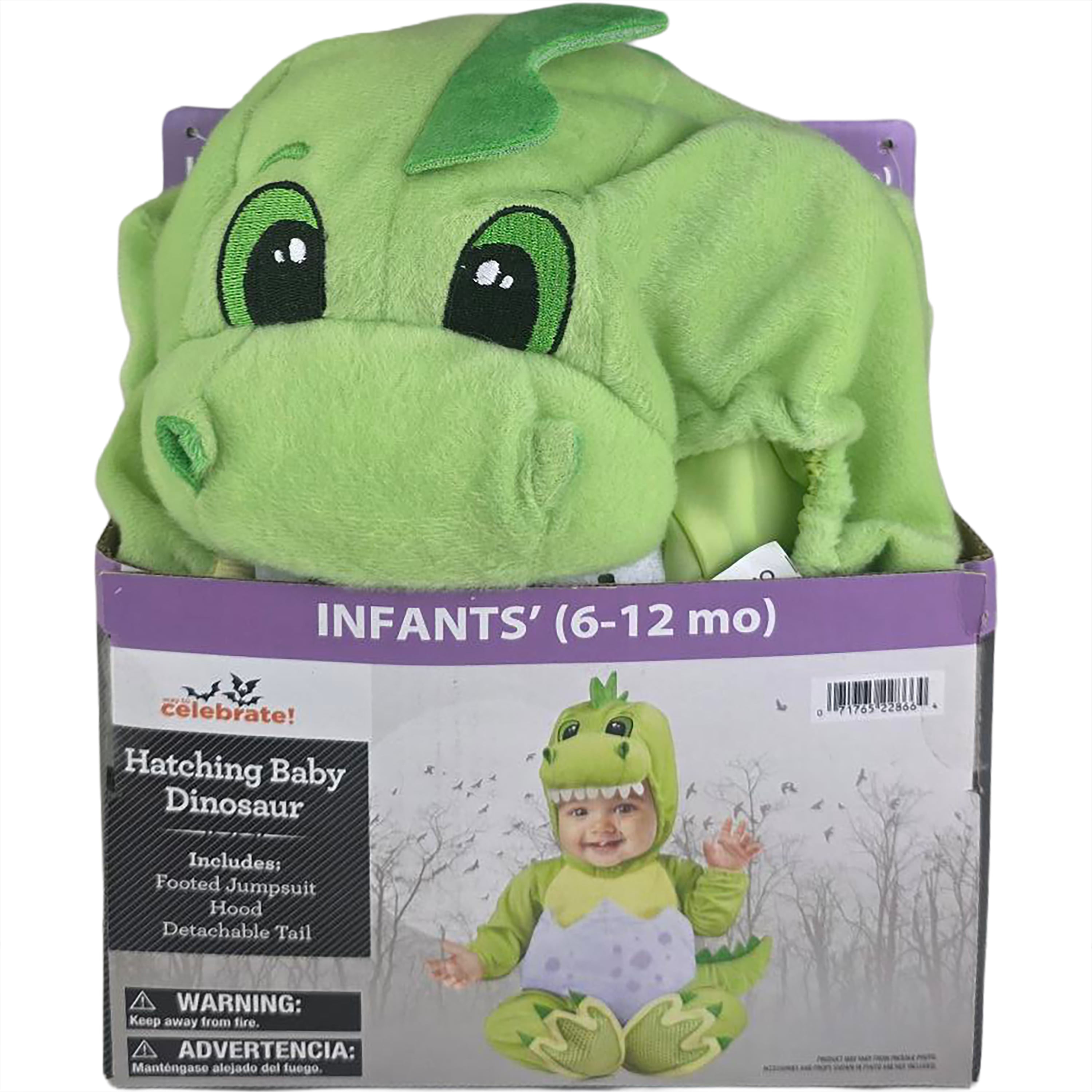 Dino Hatching Halloween Costume for Infant, Size 6-12M, by Way to Celebrate