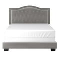 thumbnail image 3 of Modern Velvet Upholstered 60" Queen Bed in Light Grey, 3 of 7