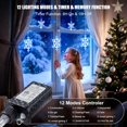 thumbnail image 3 of 13 Ft 192 LED Snowflake Christmas Icicle Lights 16 Drops 8 Modes Timer IP65 Waterproof, 3 of 4
