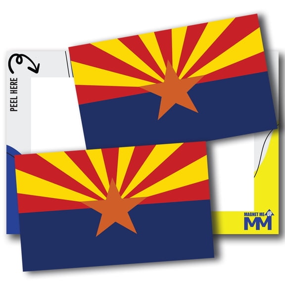 Magnet Me Up Arizona US State Flag Bumper Adhesive Sticker, 3x5 2 Pack, USA Made