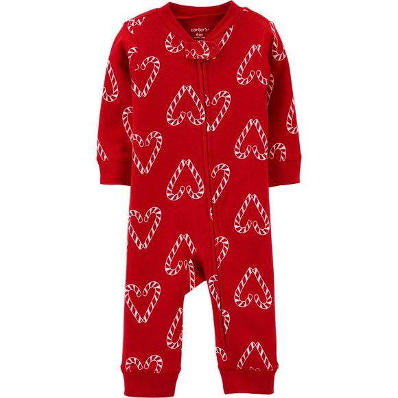 Carter's Baby Zip Up Sleep and Play, Candy Cane, 6 Months