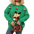 thumbnail image 2 of Suéteres Navideños Feos para Mujer, Suéteres Gráficos de Larga, Suéteres Casuales de Punto para Otoño e Invierno para Mujer Verde M, 2 of 9