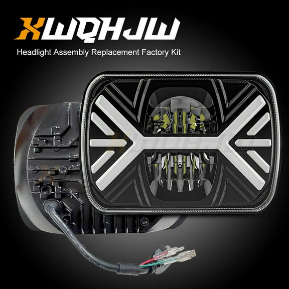For GMC C4500 C5500 C6500 TopKick 2003-09 Pair 7x6" Led Headlights High/Low Beam