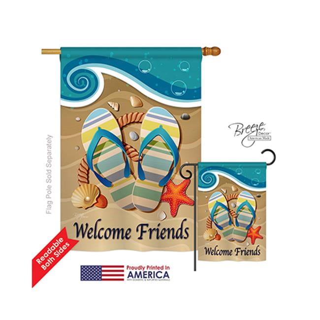 Breeze Decor 06060 Summer Sunny Friends 2 Sided Vertical Impression House Flag 28 X 40 In Walmart Canada