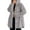 Gray, variant on Women's Trendy Hooded Chic Pit Stripe Thicken Wool Solid Colored Long Sleeve Loose Fitting Casual Button Warm Cardign Winter Outerwear Coat