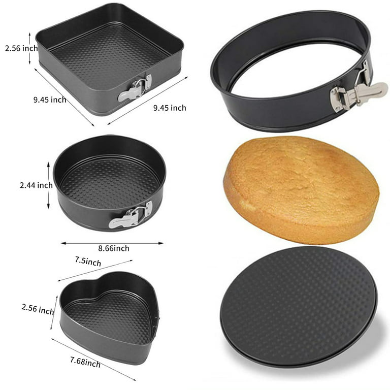 3/4pcs Non-Stick Springform Cake Pan Set 4/7/9/10 Inch Cheesecake Pans  Heart and Round Molds with Removable Bottom Baking Mold - AliExpress