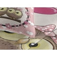 thumbnail image 3 of Ambesonne Owls Quilted Coverlet 3 Pcs, Couple on Branch, King Size, Coral Brown Pale Yellow, 3 of 4