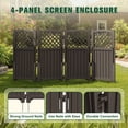 thumbnail image 5 of Devoko Fence Privacy Screen,4 Panels Outdoor Screen Enclosure for Patio & Yard, Resin Fence Panels Ideal for Hiding Air Conditioner and Trash Can, Brown, 5 of 7