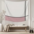 thumbnail image 5 of Pink Geometric Large Tapestry for Bedroom Wall Hanging Tapestry,Modern Beige Color Block Black Lines Art Ceiling Backdrop Tapestries Poster Blanket Wall Decor for Teens Room Living Room 85" x 90", 5 of 8