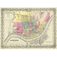 thumbnail image 2 of Colton 24x19 Black Ornate Wood Framed with Double Matting Museum Art Print Titled - Cincinnati Ohio - Colton 1855, 2 of 4