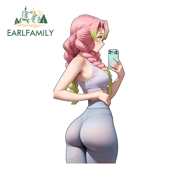 EARLFAMILY 5.1" Mitsuri Kanroji Car Sticker Personality Motorcycle Helmet Decal