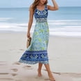 thumbnail image 6 of BRGZLK Sleeveless Dress For Women Square Neck 2026 Summer Boho Floral Maxi Dress Casual Flowy Beach Vacation Tank Long Sundresses, 6 of 7