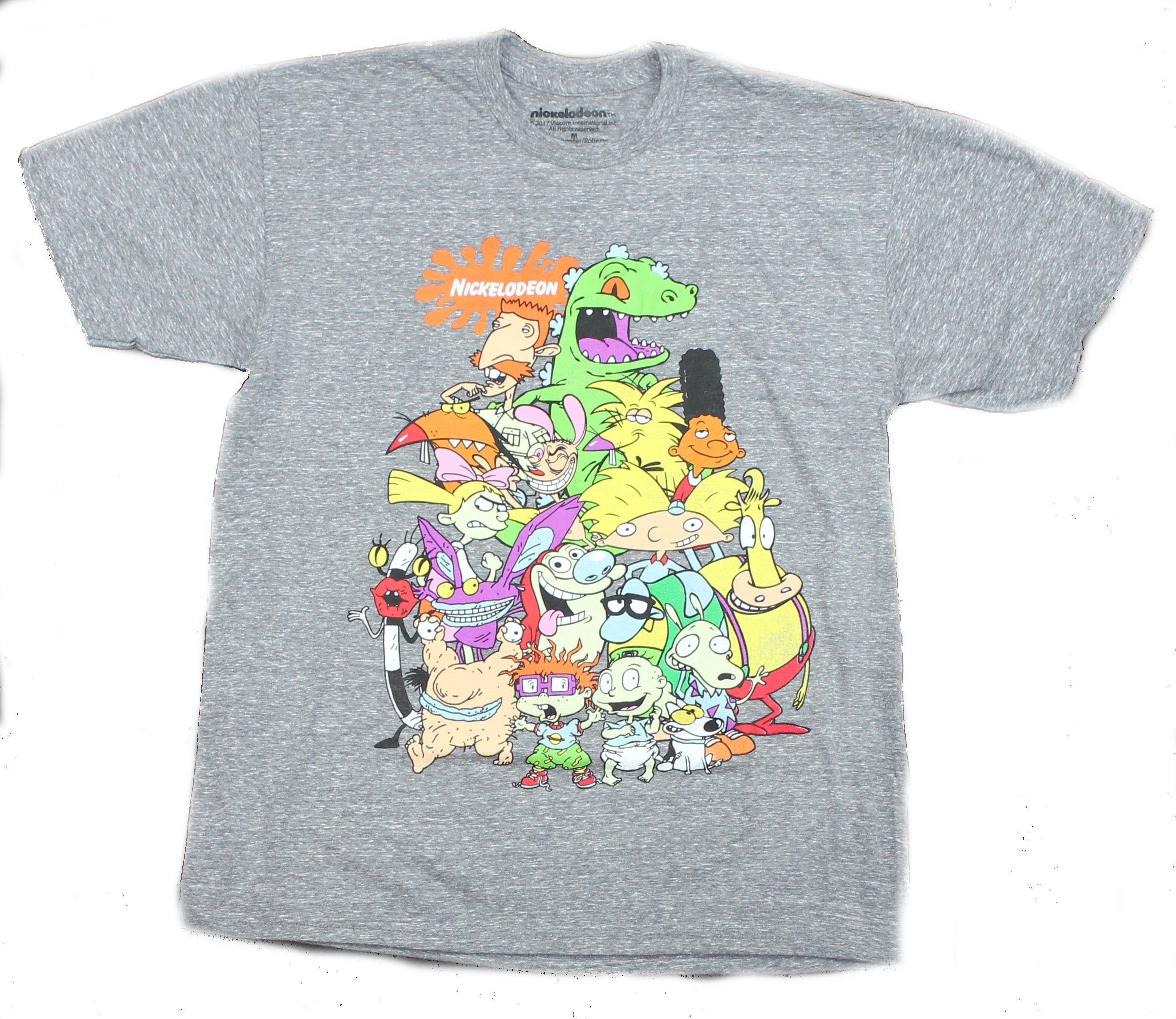 Nicktoons Mens T-Shirt Giant Rugrats Ren Stimpy Arnold More Group ...