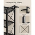 thumbnail image 4 of Metal Storage Rack, Shelving Unit with X Side Frames, Dense Mesh, for Entryway, Kitchen, Living Room, Bathroom, Industrial Style, 5-Tier, 11.8 x 15 x 55.5 Inches, Ink Black UBSC145B01V1, 4 of 11