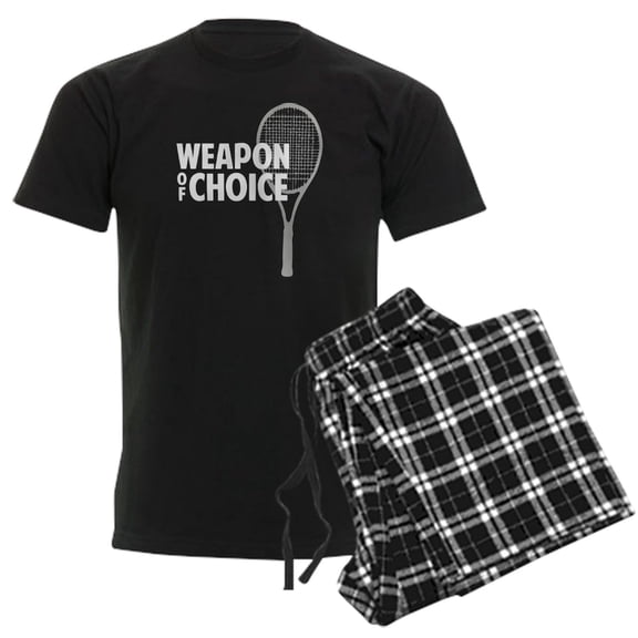 CafePress - Tennis Weapon Men's Dark Pajamas - Men's Dark Loose Fit Cotton Pajama Set
