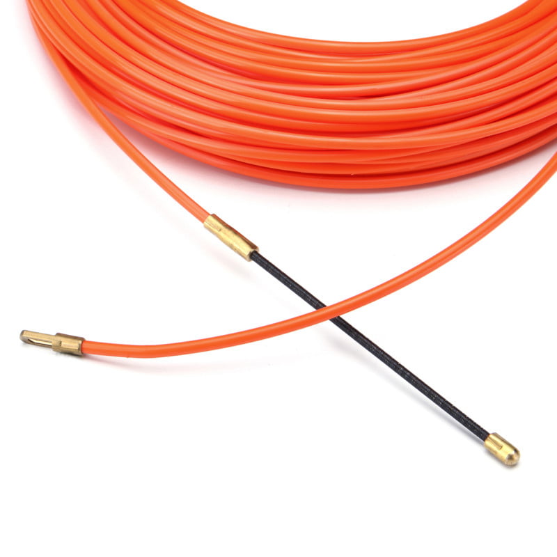 Iycorish 4Mm 20 MèTres De Dispositif De Guidage Orange En Nylon De Cable éLectrique Push Pullers Duct Snake Rodder Fish Bande 