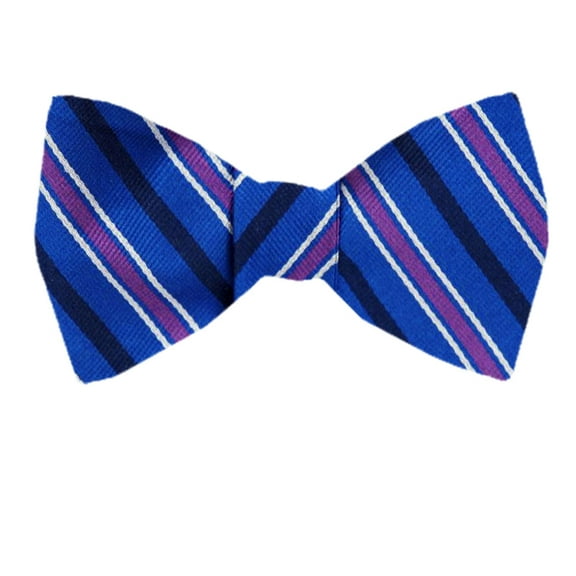 Men's Blue and Navy Silk Self Tie Bowtie Tie Yourself Bow Ties