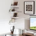 thumbnail image 5 of Floating Shelves for Wall, Bathroom Shelves Over Toilet, Wall Shelves & Book Shelf, Hanging Shelf, Modern Wooden Wall-Mounted Small Floating Shelves, 12x7x1.5 in (Smoke Gray, Set of 4), 5 of 10