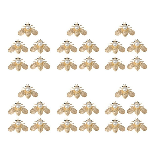 Insignia de Traje de Moda de Broche de Cristal de Abejorro Baoblaze Doradas 30 piezas