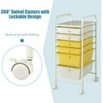 thumbnail image 4 of BOBOKY  6 Storage Drawer Cart Rolling Organizer Cart for Tools Scrapbook Paper Home Office School Multipurpose Mobile Utility Cart (Beige & Yellow), 4 of 9