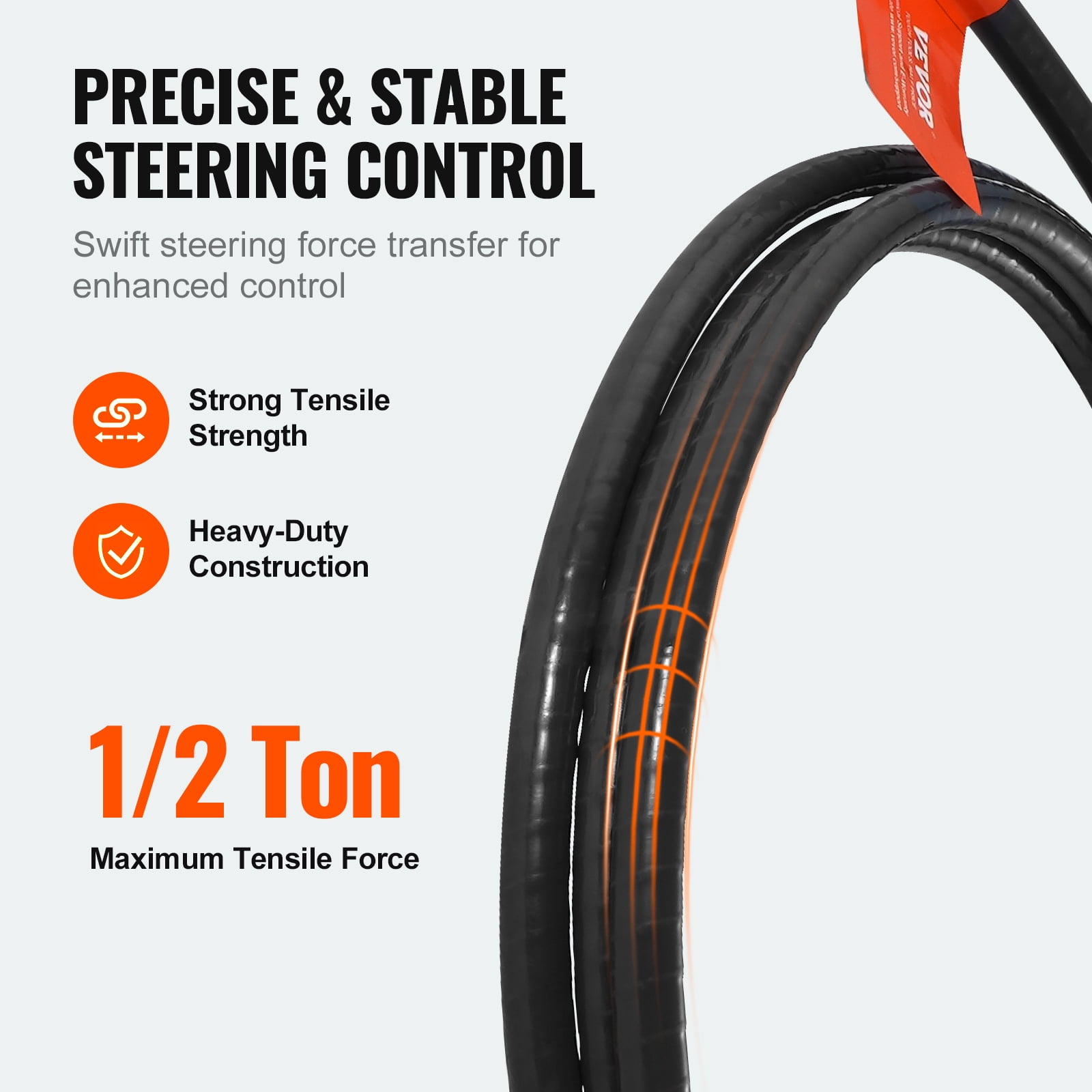 KFFKFF Boat Steering Cable 17 ft for Single-Station Outboard Steering Boat