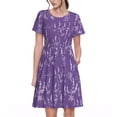 thumbnail image 1 of Disketp Lavender Flowers para Vestido de Manga Corta para Mujeres, Vestidos de Verano para Mujeres, Casual y Holgado para la Playa, 1 of 6
