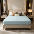 thumbnail image 4 of Quilted Waterproof Bed Cover Set - Ice Silk Mattress Protector, Breathable Cooling Topper, Light Blue, JKODE, 4 of 6